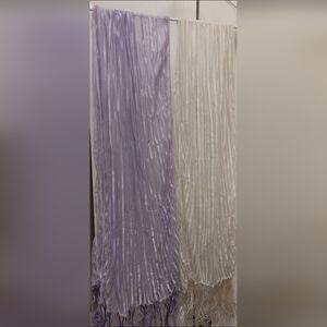 Two Long Scarf Wraps One Lilac and One White